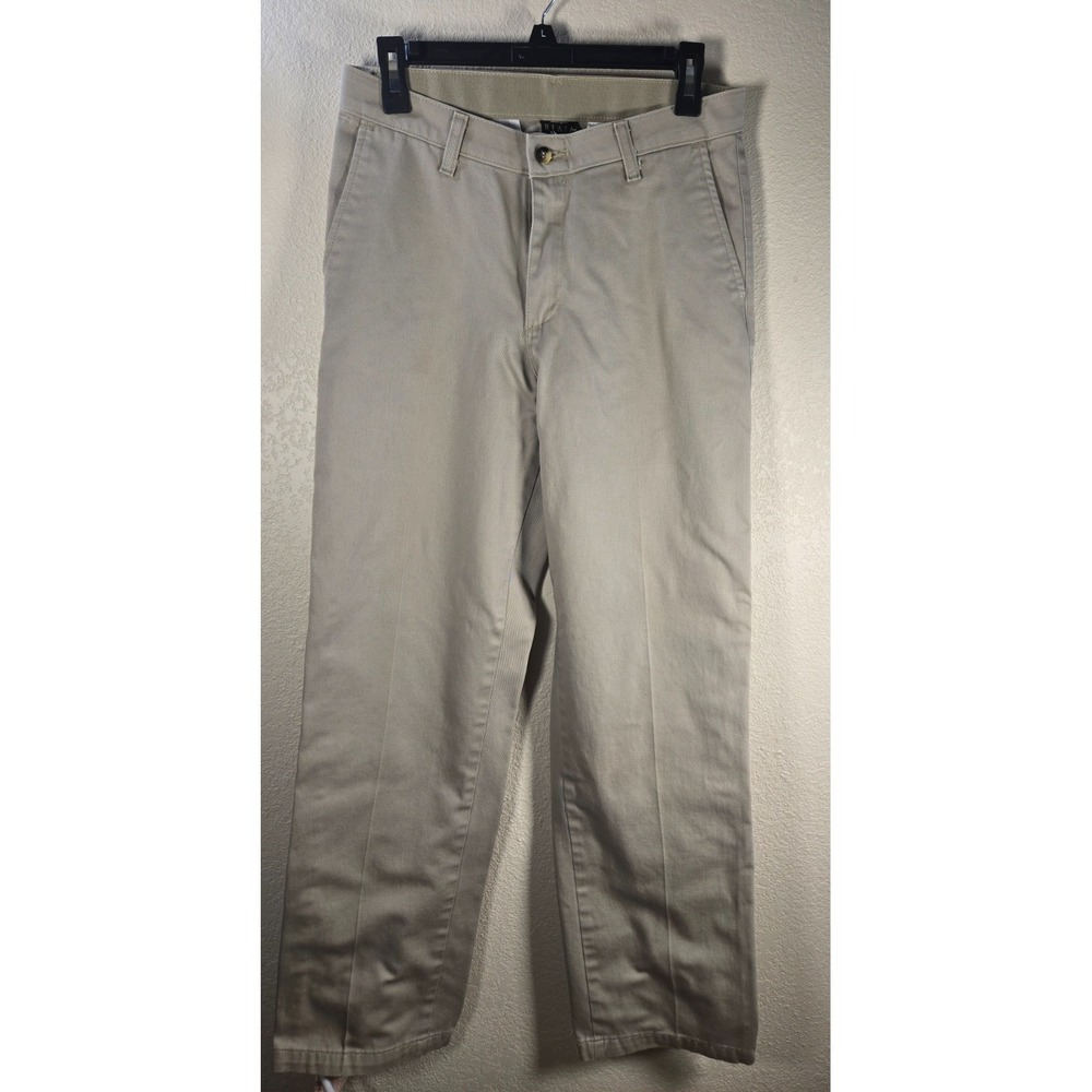 Wrangler Riata Pants Men's 30x31 Tan Khaki Chino Beige Flat Front